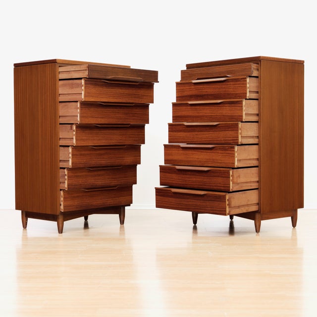 Pair of Tallboy Dressers by White & Newton For Sale - Image 14 of 17