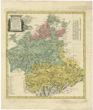 Antique Map of Madrid, Toledo and La Mancha by Homann, 1781