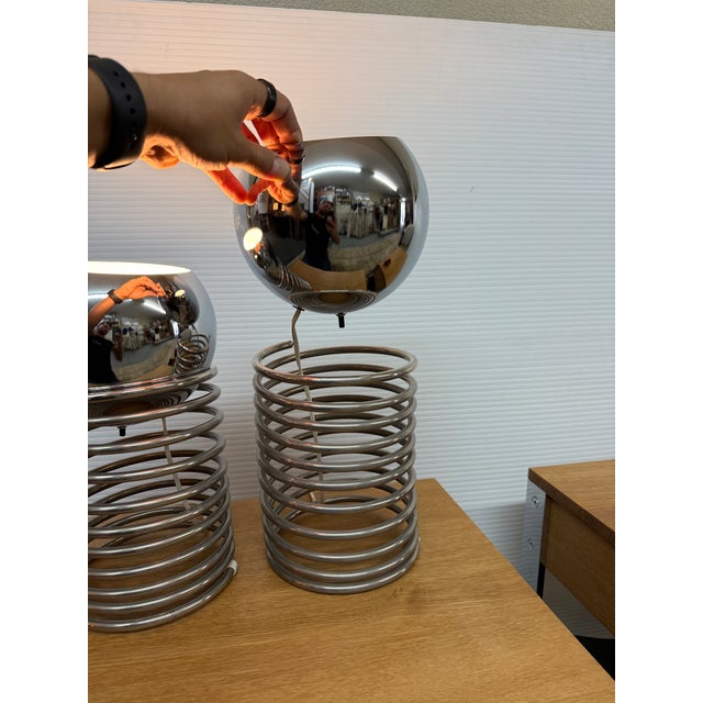 Mid 20th Century Style After Ingo Maurer Spring Mid Century Modern Tables Lamps - a Pair For Sale - Image 9 of 12