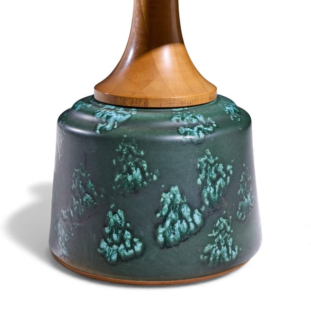 John Van Koert for Drexel Mid Century Green Ceramic and Walnut Side End Tables - Pair For Sale - Image 11 of 11