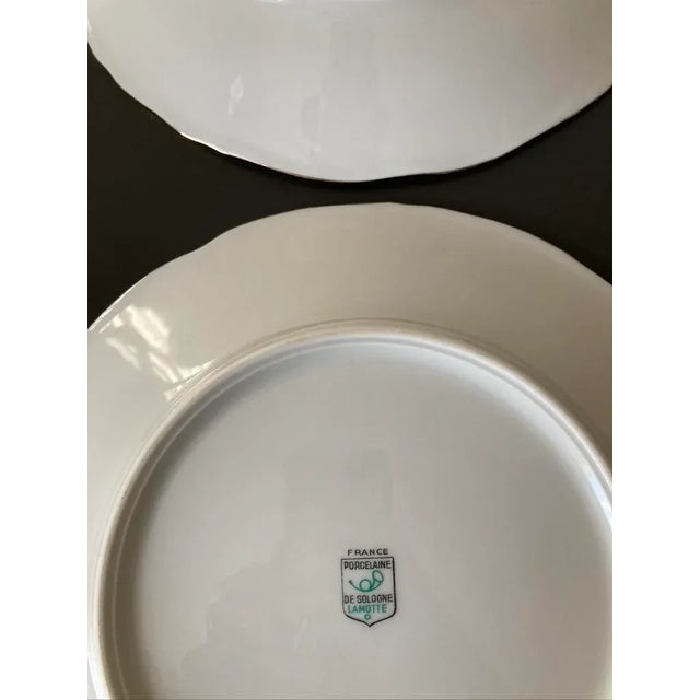 Mid 20th Century Vintage French Porcelain Limoges Fish Plates- Set of 2 For Sale - Image 11 of 12