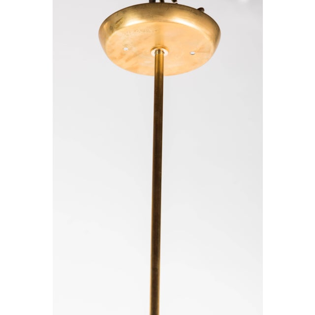 1970s Mid-Century Italian Glass & Brass Pendant For Sale In Los Angeles - Image 6 of 7