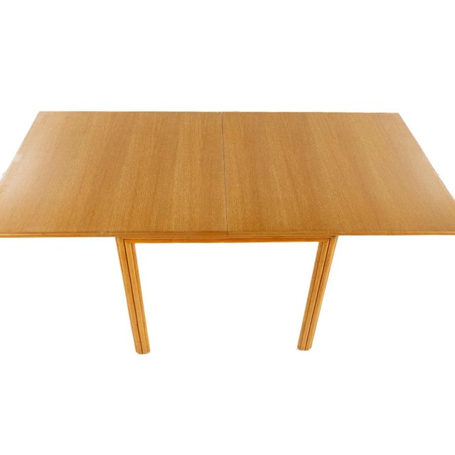 1970s 1970s McGuire Bamboo and Rattan Flip-Top Games Table With Extension Leaves and Four Dining Chairs For Sale - Image 5 of 12