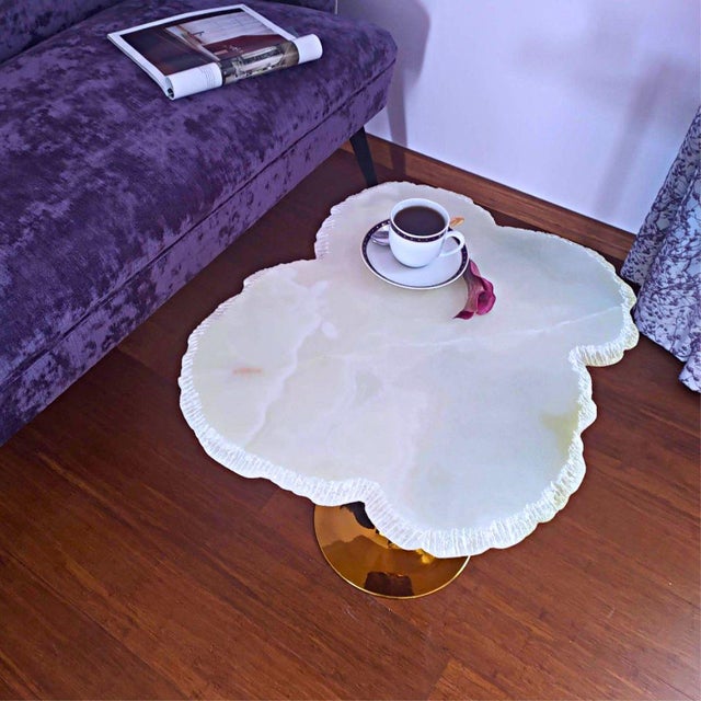 White Onyx Nesting Tables by Forzini, Set of 4 For Sale - Image 6 of 7