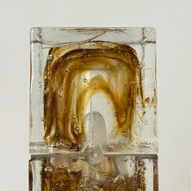 Poliarte Amber Ice Glass Table Lamp by Albano Poli for Poliarte, 1970s For Sale - Image 4 of 9