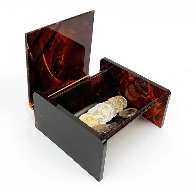 Mid-Century Acrylic Glass & Brass Jewelry Box by Christian Dior, 1970 For Sale - Image 12 of 14