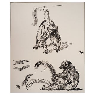 Théophile Alexandre Steinlen, The Monkeys, 1933, Lithograph For Sale