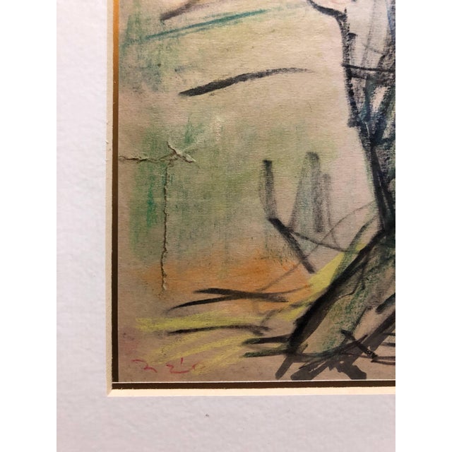 Eliyahu Sigard, Men Working on Kibbutz Palestine, Israeli Judaica Pastel Drawing, c.1940s For Sale - Image 4 of 4