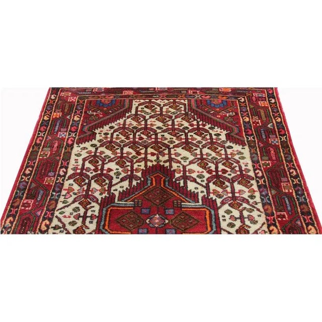 Textile 1990s Persian Hamedan Area Rug 3’4″ X 5’1″ For Sale - Image 7 of 11