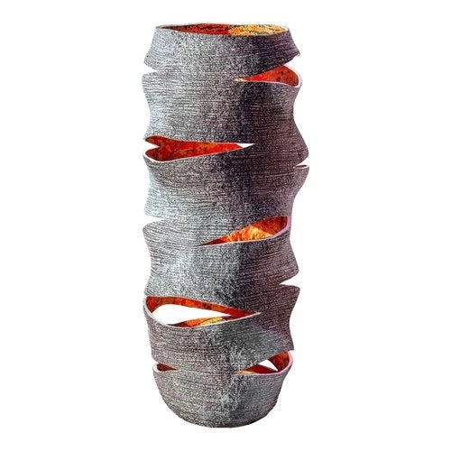 Contemporary Black Stone Wave Candle Lantern - Ember Series For Sale - Image 3 of 6