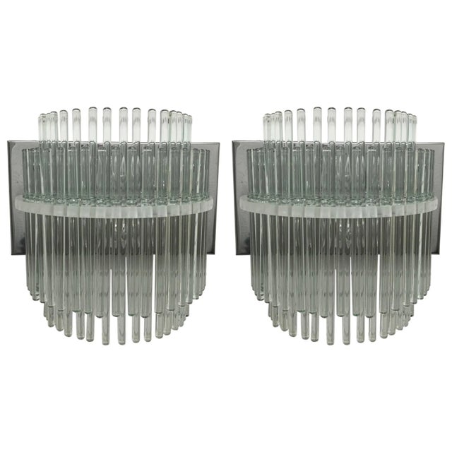 Metal Mid-Century Italian Sconces in the Style of Gaetano Sciolari - a Pair For Sale - Image 7 of 7