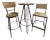 Modern Rustic Pub Table & Chairs With Iron Base & Reclaimed Wood Tops, 3- Piece Set For Sale