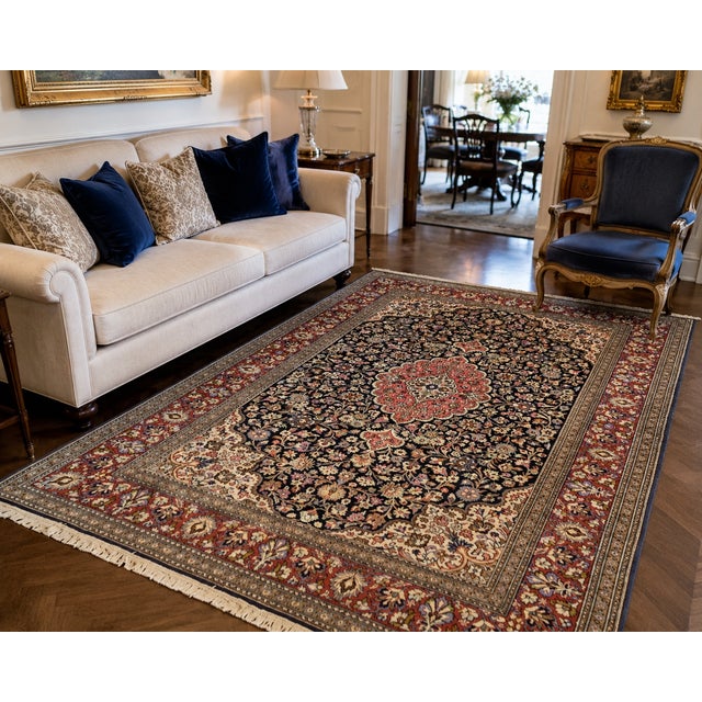 Vintage Hand-Knotted Qum Kurk Rug, 1980s For Sale - Image 3 of 13