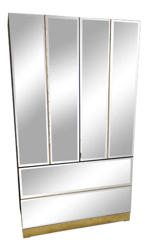1980s Modern Mirrored Armoire