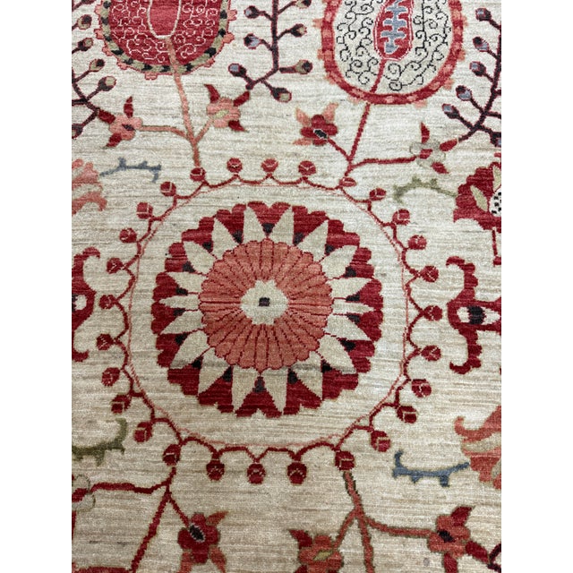 Textile 5ft X 7ft 10in Yildiz Suzani Hand Knotted Area Rug For Sale - Image 7 of 12