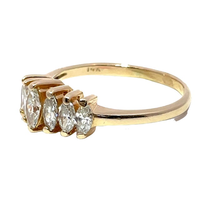 14k Yellow Gold Marquise Cut Natural Diamond Ring For Sale In New York - Image 6 of 10