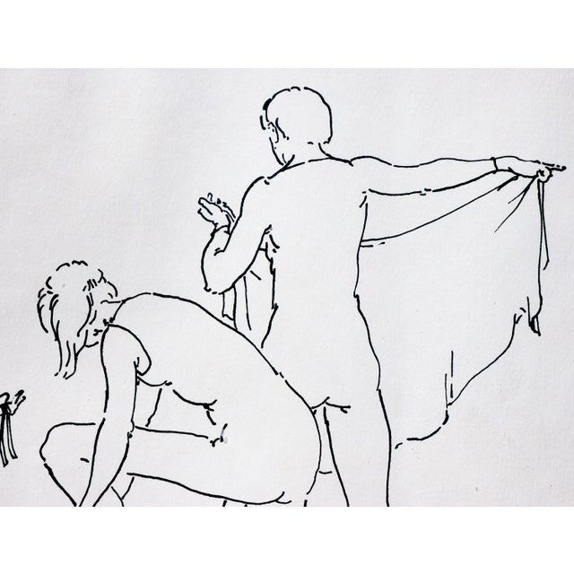 William Anzalone Black and White Abstract Figurative Drawing of Nude Female, 20th Century For Sale - Image 4 of 12