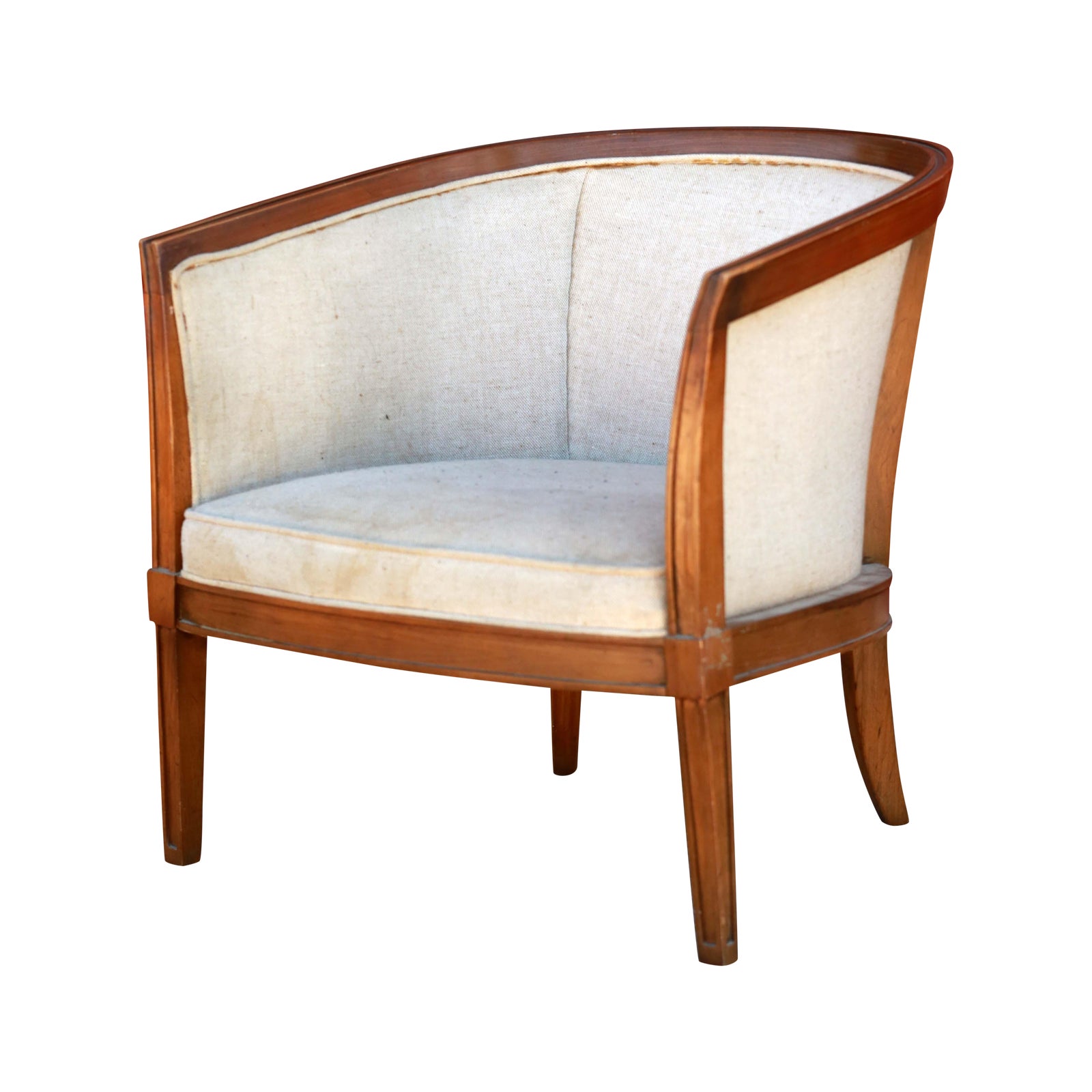 1930s Art Deco Barrel Back Club Chair | Chairish