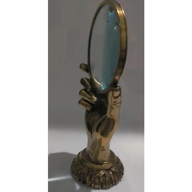 Late 20th Century Maitland-Smith Figural Hand Shaped Desktop Magnifying Glass For Sale - Image 5 of 12