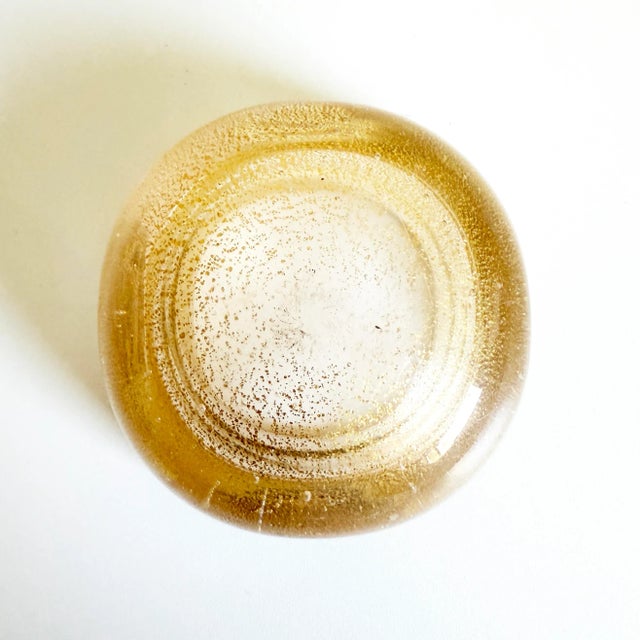 Gold 1970s Elsa Peretti Style Gold Fleck Murano Glass Bowl For Sale - Image 8 of 10