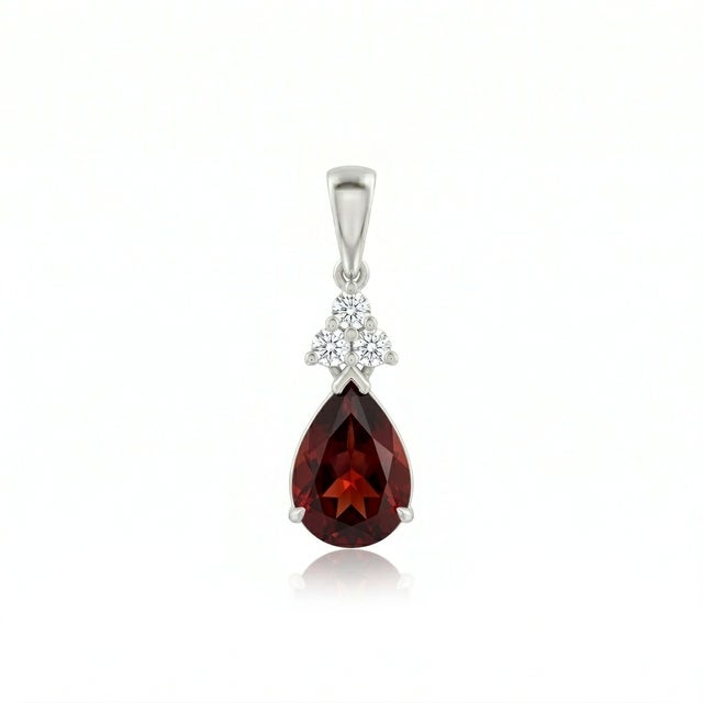 Natural Garnet Pear Cut Exquisite Pendant, January Birthstone Pendant For Sale - Image 4 of 7