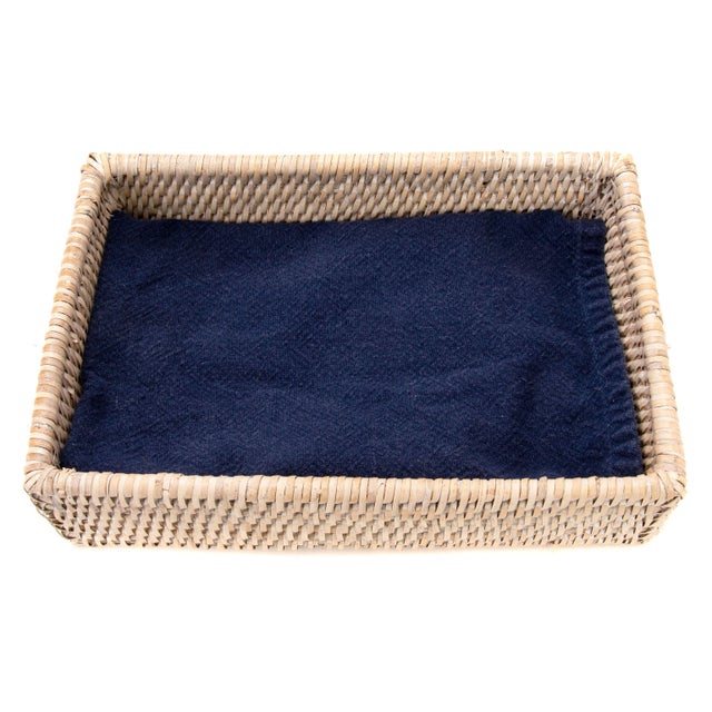 Boho Chic Boho Chic Artifacts White Rattan Napkin Holder For Sale - Image 3 of 4