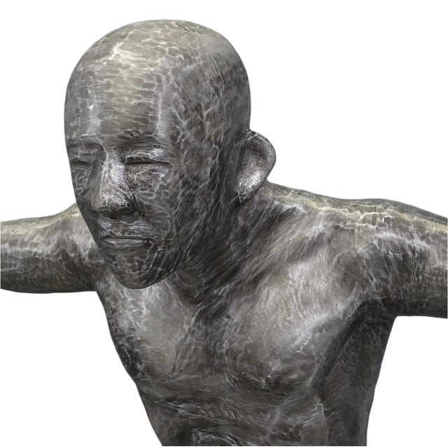 Large Outstretched Arms Sculpture, 2000s, Brushed Aluminium For Sale - Image 3 of 4