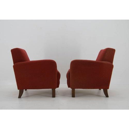 1930s Set of Vintage Art Deco Lounge Chairs from Halabala, 1930s For Sale - Image 5 of 17