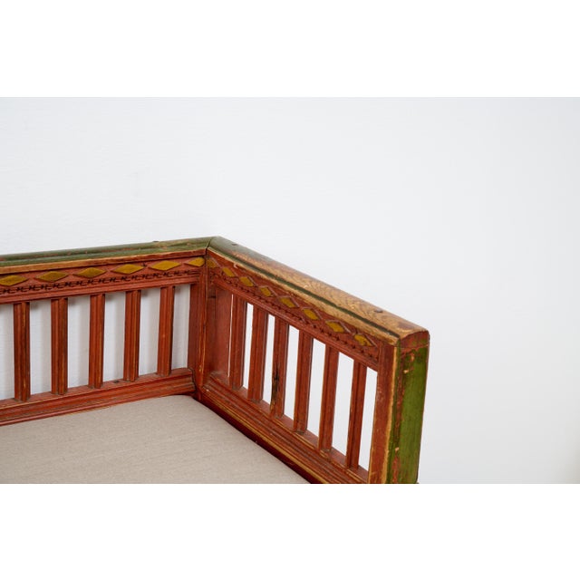 Wood Folk Art Northern Swedish Bench For Sale - Image 7 of 15