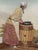 Painting, scene executed in gouache and textile, possibly French, 19th century, artwork 26 x 20 cm frame 30.5 x 24.5 cm...