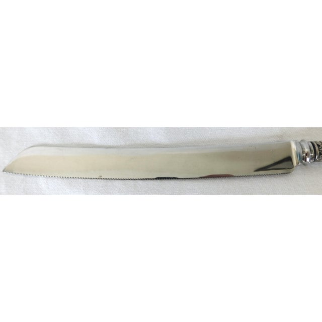 Alvin Bridal Rose Sterling Silver Wedding Cake Knife Stainless Blade For Sale In West Palm - Image 6 of 9