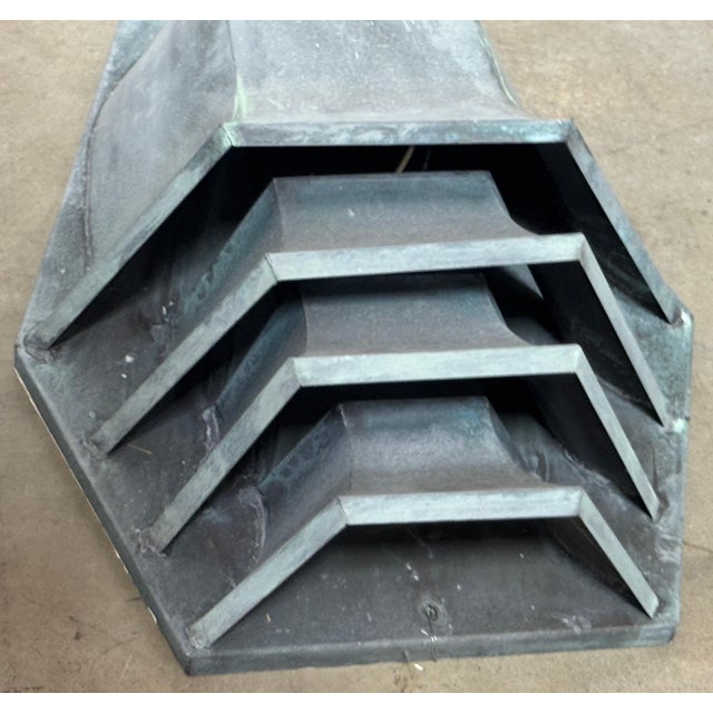 Pair of French Modern Tiered Copper Verdigris Wall Sconces, Circa 1970s For Sale - Image 11 of 12