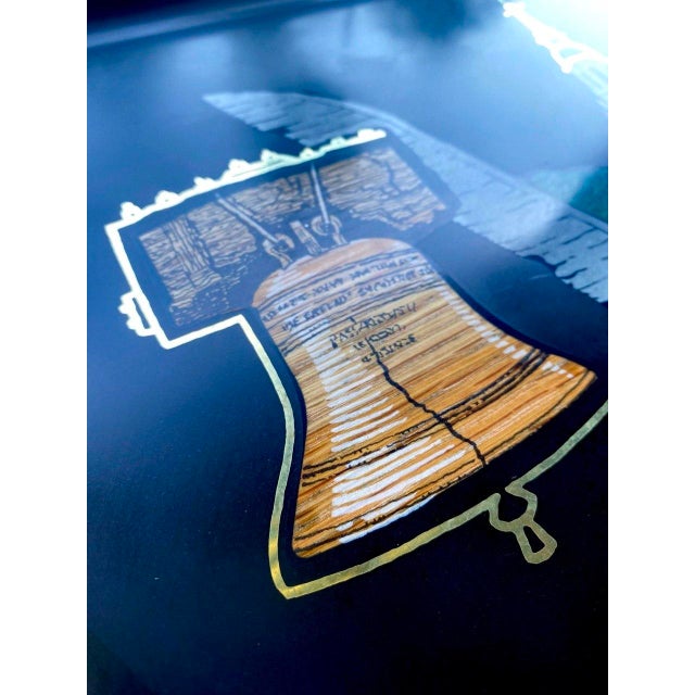Vintage Couroc Bicentennial Tray – John Hancock, Liberty Bell & Independence Hall Inlay – Monterey California For Sale - Image 9 of 12