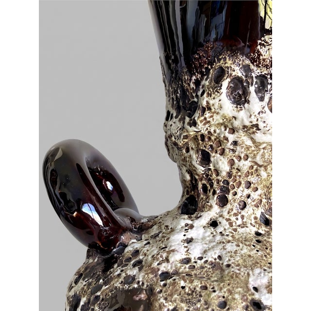 1960s Large Ceramic Vase with Handles from Vallauris, 1960s For Sale - Image 5 of 9