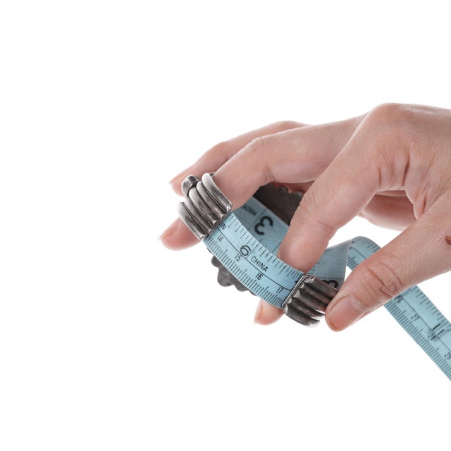 Silver 6 7/8" 30's-40's Navajo Silver Turquoise Cluster Bracelet For Sale - Image 8 of 10