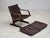 Wood Scandinavian Armchair in Brown Furniture Leather, 1970s For Sale - Image 7 of 18