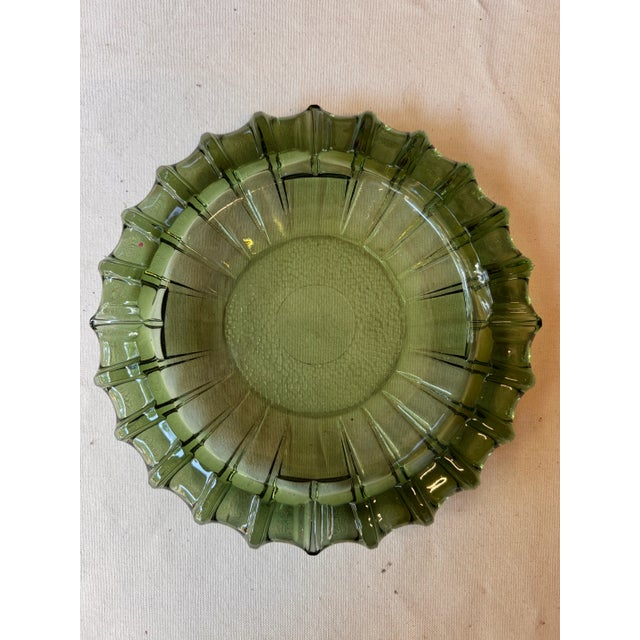 1970s Pair of Vintage Green Glass Ashtrays For Sale - Image 5 of 12