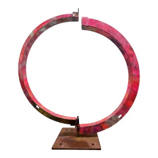 Painted Iron and Steel Sculpture For Sale