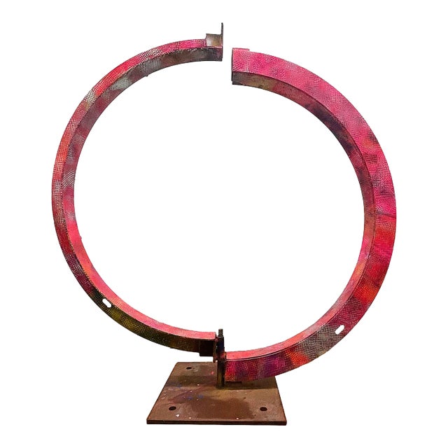 Painted Iron and Steel Sculpture For Sale