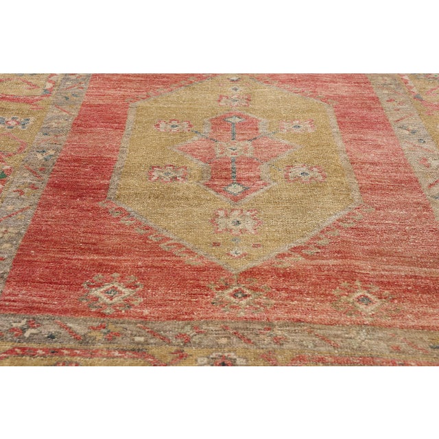 Mid 20th Century Vintage Turkish Oushak Rug, 03'03 X 12'00 For Sale - Image 5 of 10