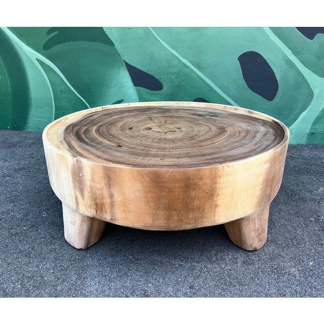 2020s Raw Acacia Low Round Coffee Table For Sale - Image 5 of 5