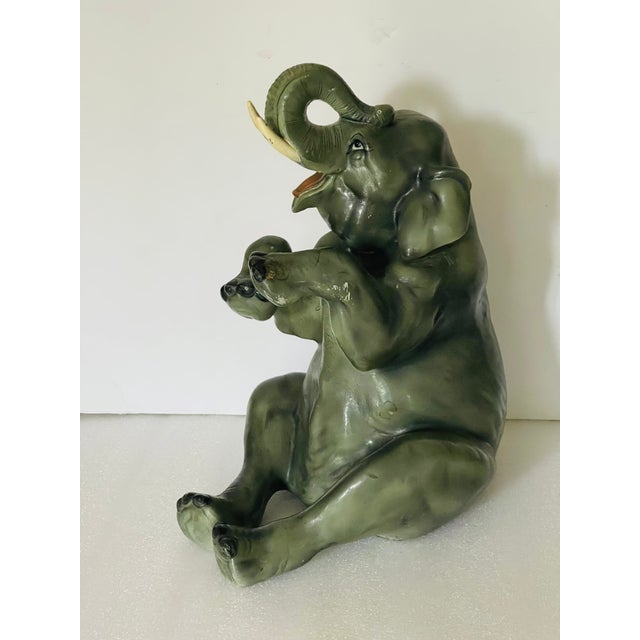 1960s Vintage Cute Elephant Garden Figurine For Sale - Image 5 of 6