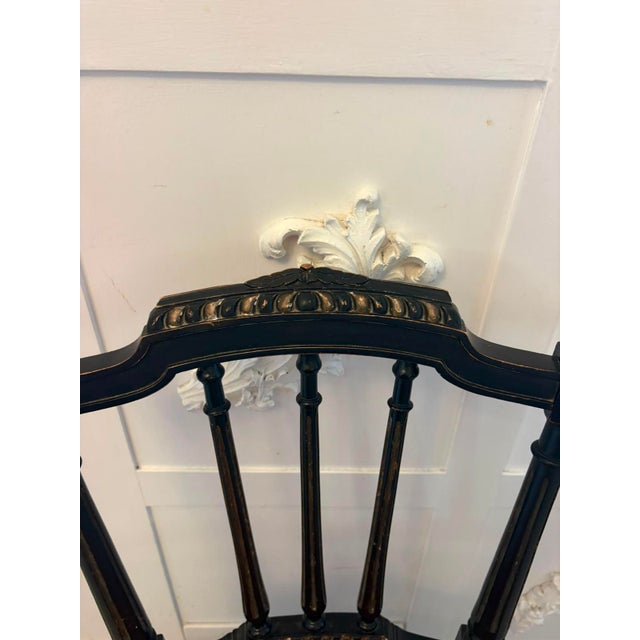 Late 19th Century Antique Victorian Ebonised & Gilt Dining Chairs, 1880, Set of 4 For Sale - Image 5 of 18