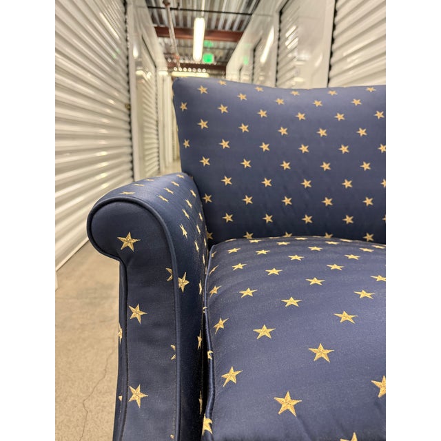 Attributed to Ralph Lauren Club Chair in Iconic Star-Pattern Fabric For Sale In Los Angeles - Image 6 of 7