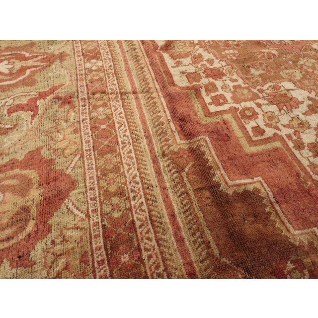 Rustic Galerie Shabab Collection Early 20th Century Turkish Oushak Room Size Carpet For Sale - Image 3 of 7