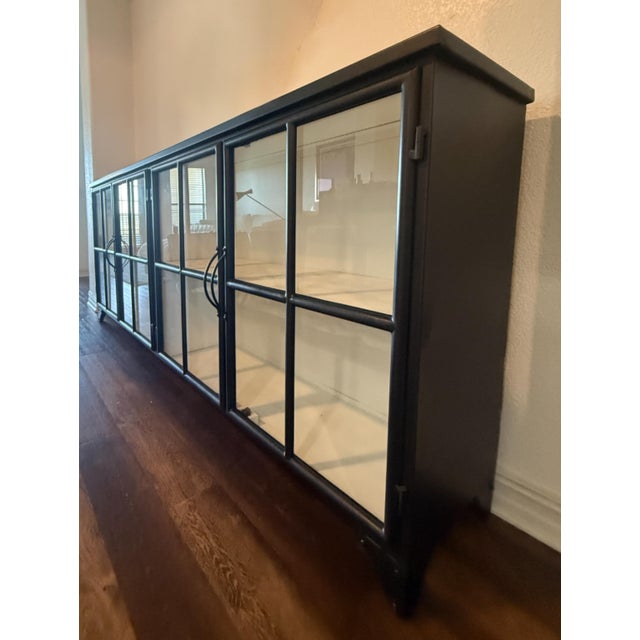 Contemporary Lulu and Georgia "Marjorie" Glass-Front Metal Curio Sideboard For Sale - Image 11 of 14