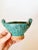 Late 20th Century Studio Pottery Signed Teal Footed Vessel For Sale - Image 4 of 11