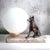 Black Vintage German Shepherd Table Lamp with Opaline Glass Globe from Tedd, 1930s For Sale - Image 8 of 10