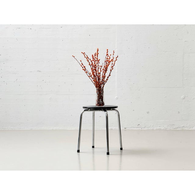 Stool with Chrome Frame and Wooden Seat by Zingg-Lamprecht, 1970s For Sale - Image 5 of 16