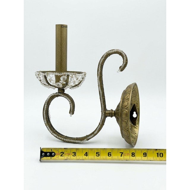 Vintage Parisian Bubbled Glass Ball Wall Sconce Decorative Beads For Sale - Image 4 of 6
